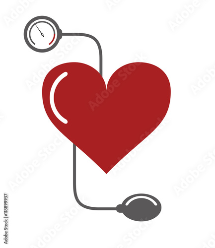 flat design blood pressure cuff icon vector illustration