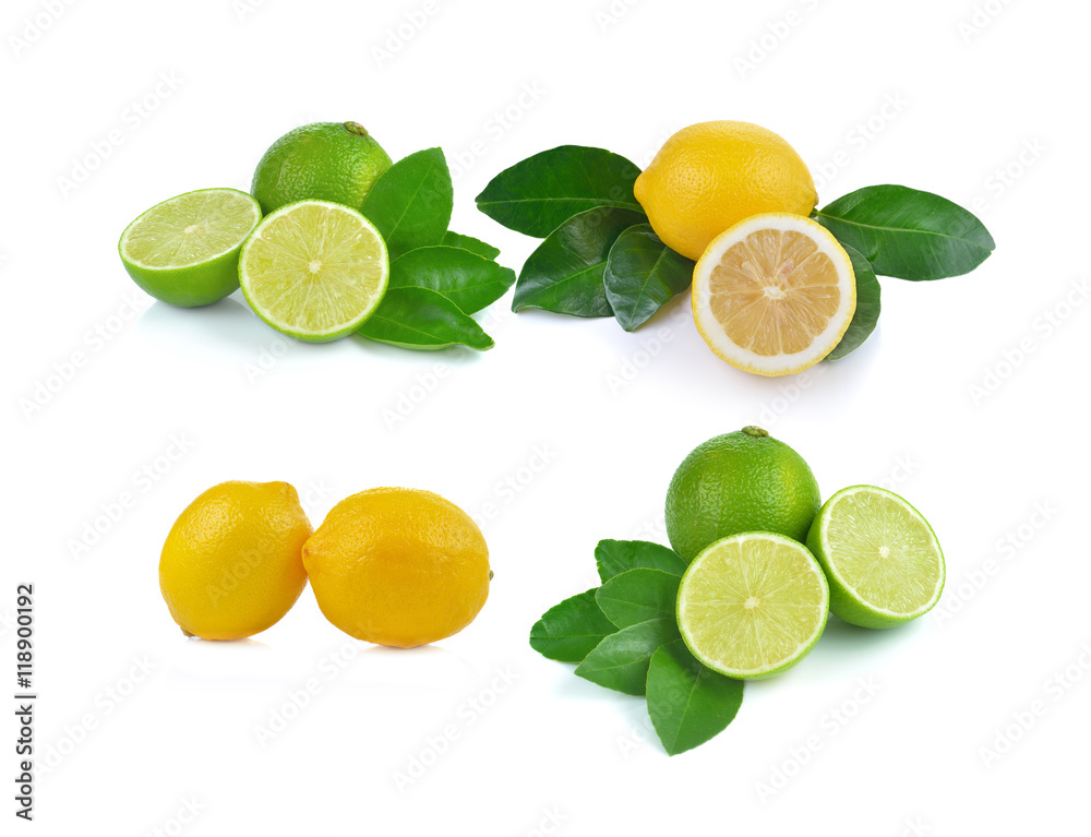 fresh lemon ,lime isolated on white background fresh lemon ,lime isolated on white background