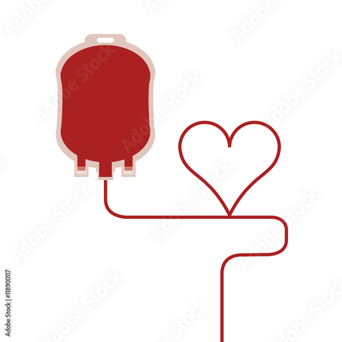 flat design blood bag icon vector illustration