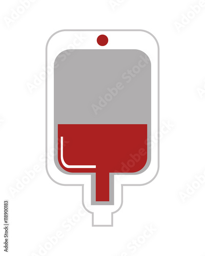 flat design blood bag icon vector illustration