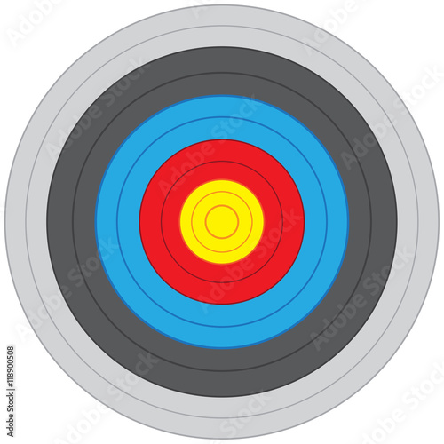 Archery target sport vector illustration.