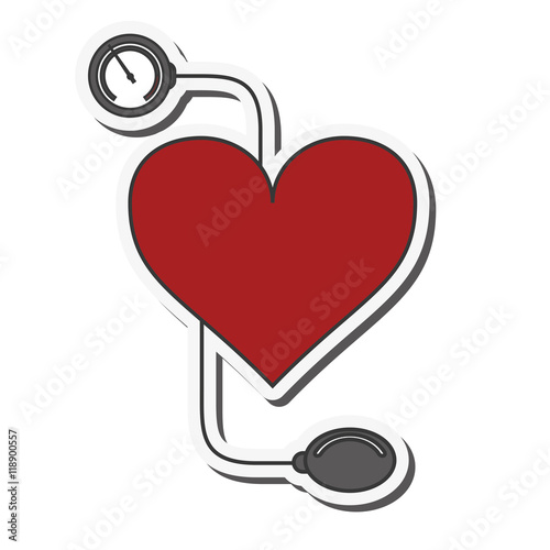 flat design blood pressure cuff icon vector illustration photo