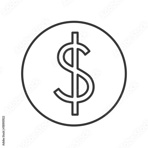 coin cash money finacial item icon. Flat and Isolated design. Vector illustration