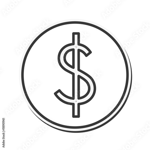 coin cash money finacial item icon. Flat and Isolated design. Vector illustration
