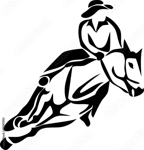 barrel racing - stylized illustration