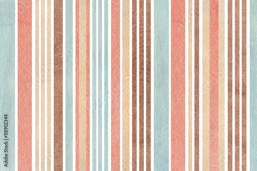 Watercolor brown, pink, beige and blue striped background.