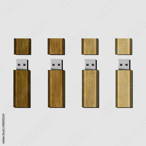 Vector wood USB flash drive