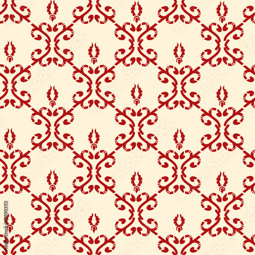 Christmas seamless red floral retro vector patterns tiling. Endless texture can be used for printing onto fabric and paper or scrap booking, surface textile, web page background.