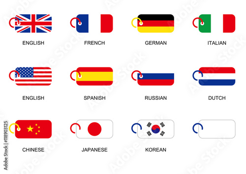 vocabulary cards flags icon 