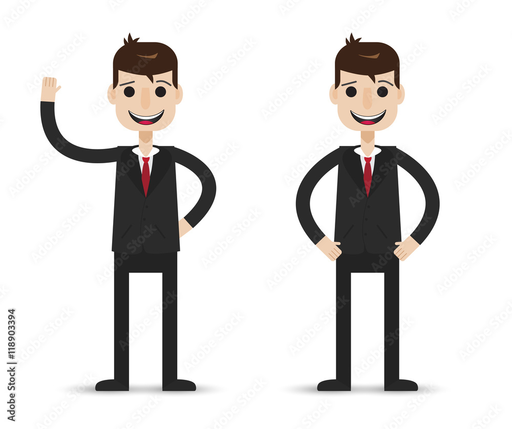 Cartoon illustration young businessman on white background Cartoon illustration young businessman on white background