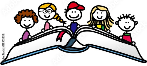 Kinder mit Buch
