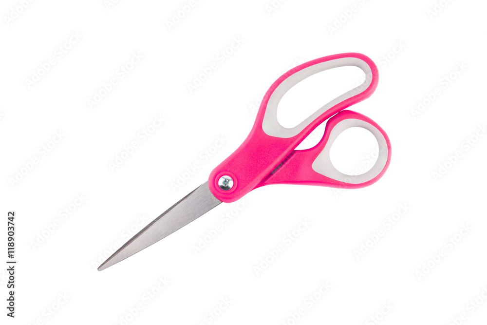 Pink Scissors isolated on a white background Pink Scissors isolated on a white background