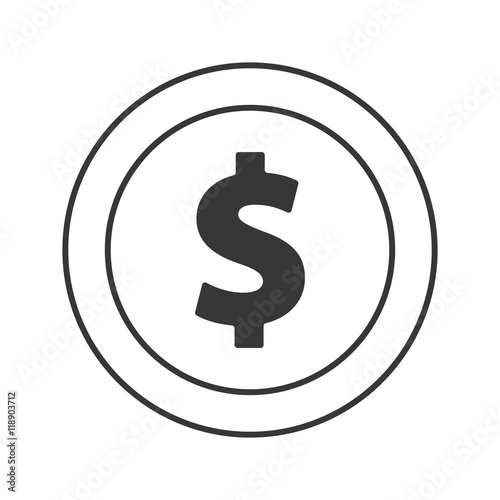 coin cash money finacial item icon. Flat and Isolated design. Vector illustration