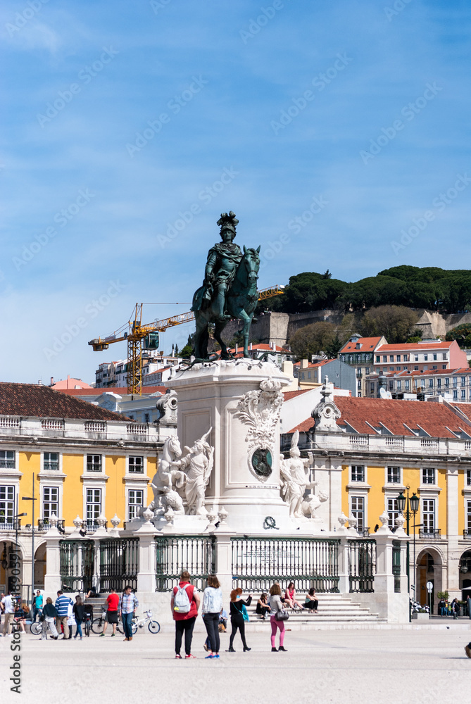 Lisbon's city center at Arco da Rua Augusta in Portugal