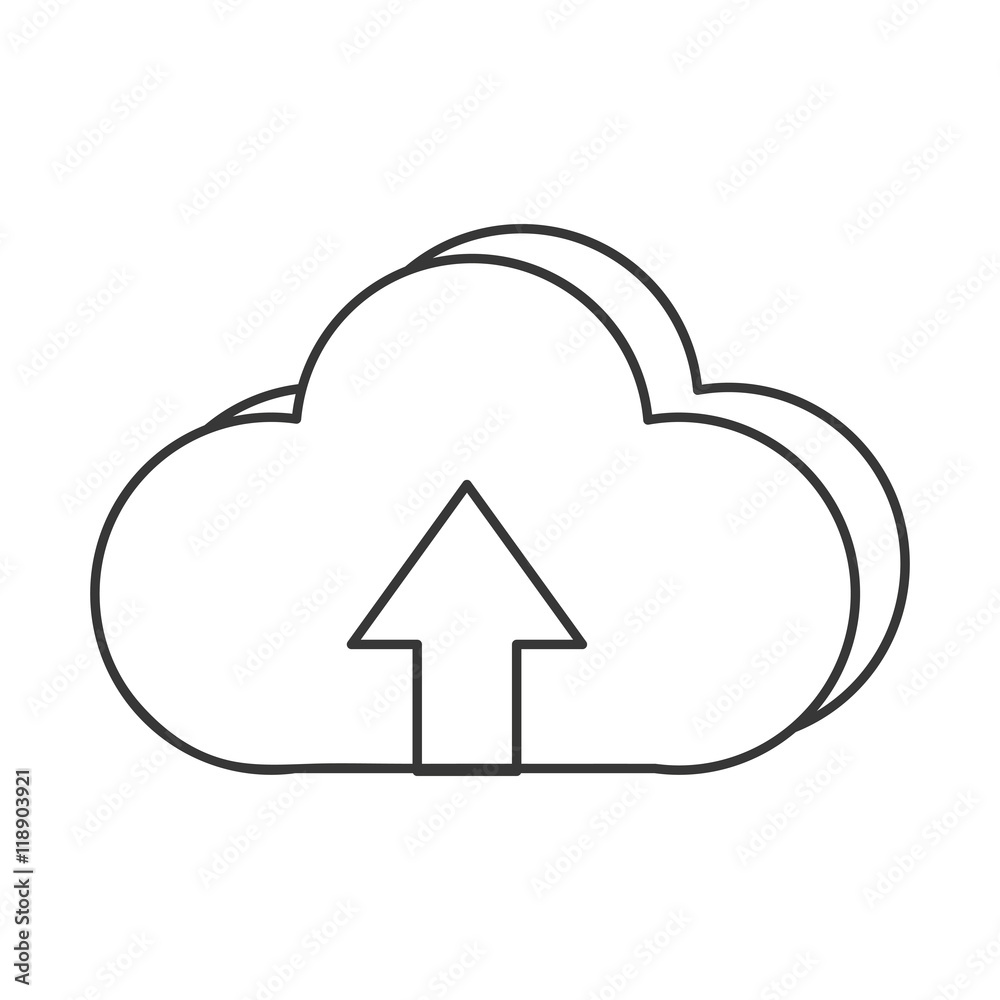 cloud computing arrow upload storage icon. Flat and isolated design. Vector illustration cloud computing arrow upload storage icon. Flat and isolated design. Vector illustration