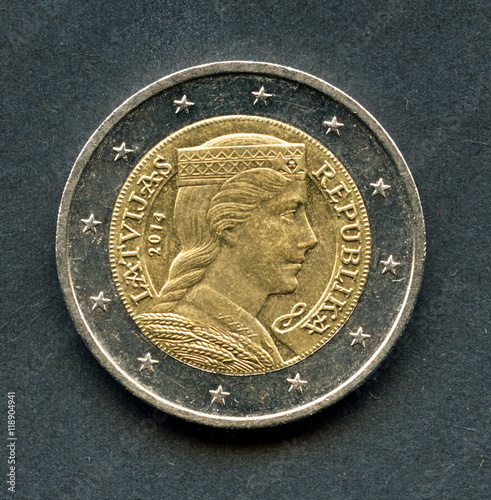 Latvian 2 euro coin