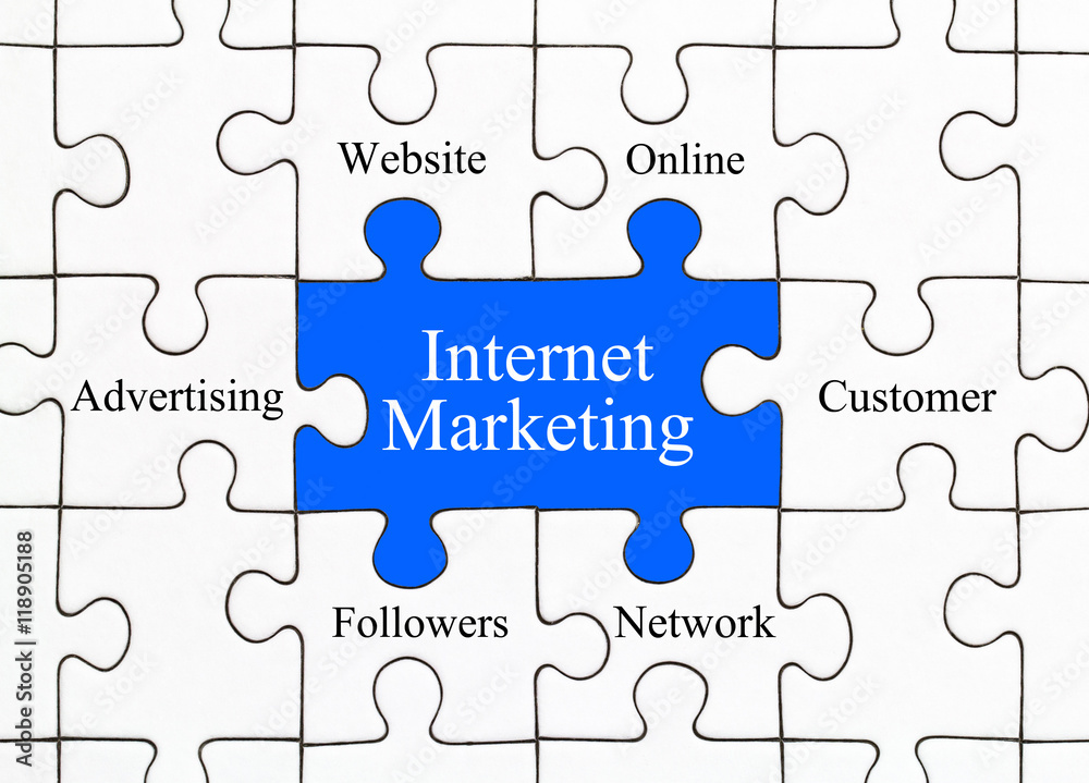 Fototapeta premium Internet Marketing Puzzle Concept