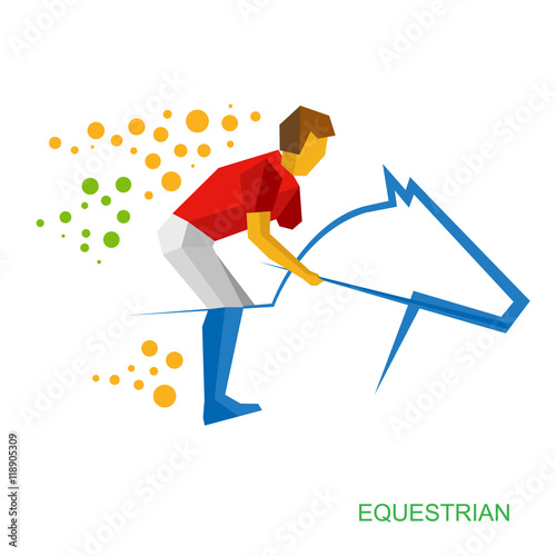 Physically disabled horseman. Flat sport icon.