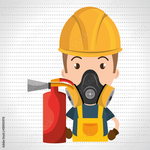 man mask extinguisher icon vector illustration eps 10