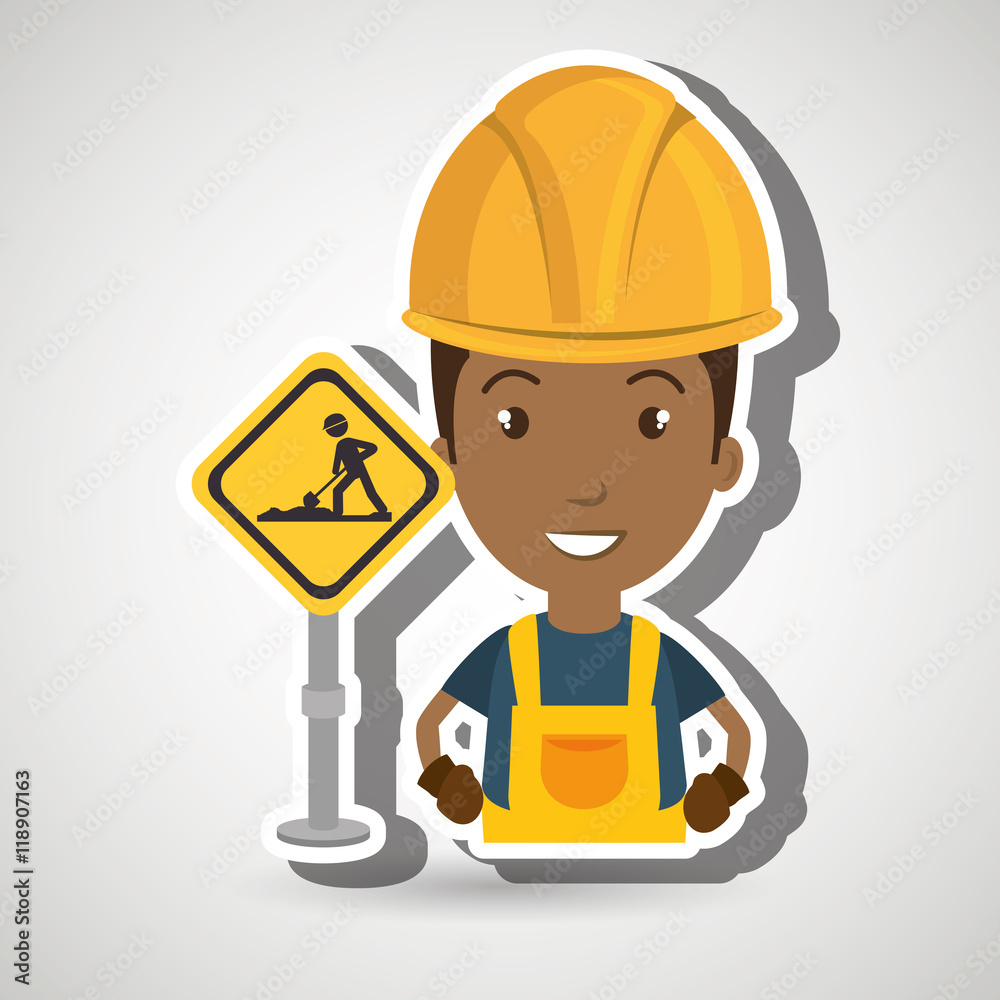 man worker construction vector illustration design eps 10