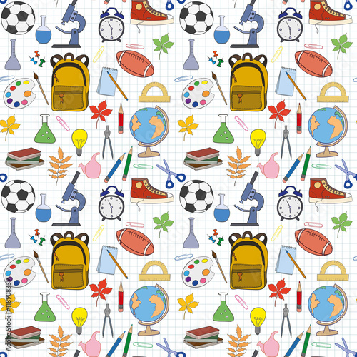 Seamless pattern with stationery