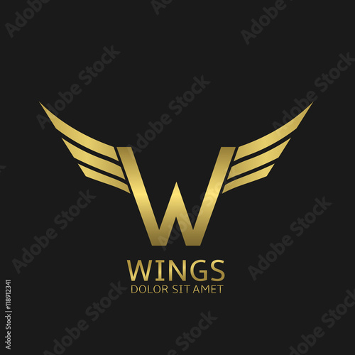 Wings W letter logo