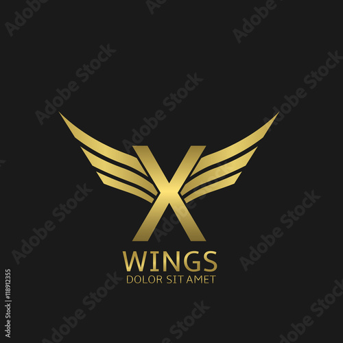 Wings X letter logo