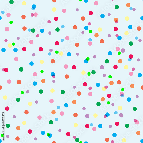 colorful polka dot seamless pattern on blue color background