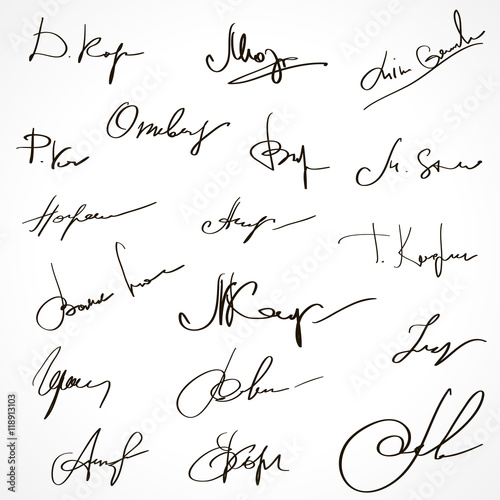 Autographs Set. Collection of Business Contract Signatures