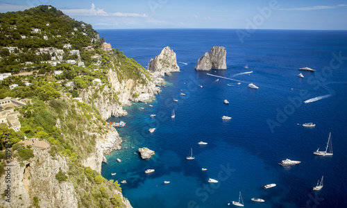 Faraglioni rocks and Capri island, Italy
