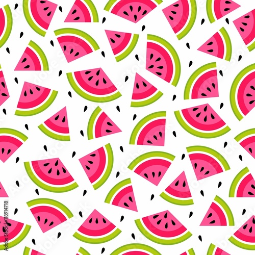 Seamless background with watermelon