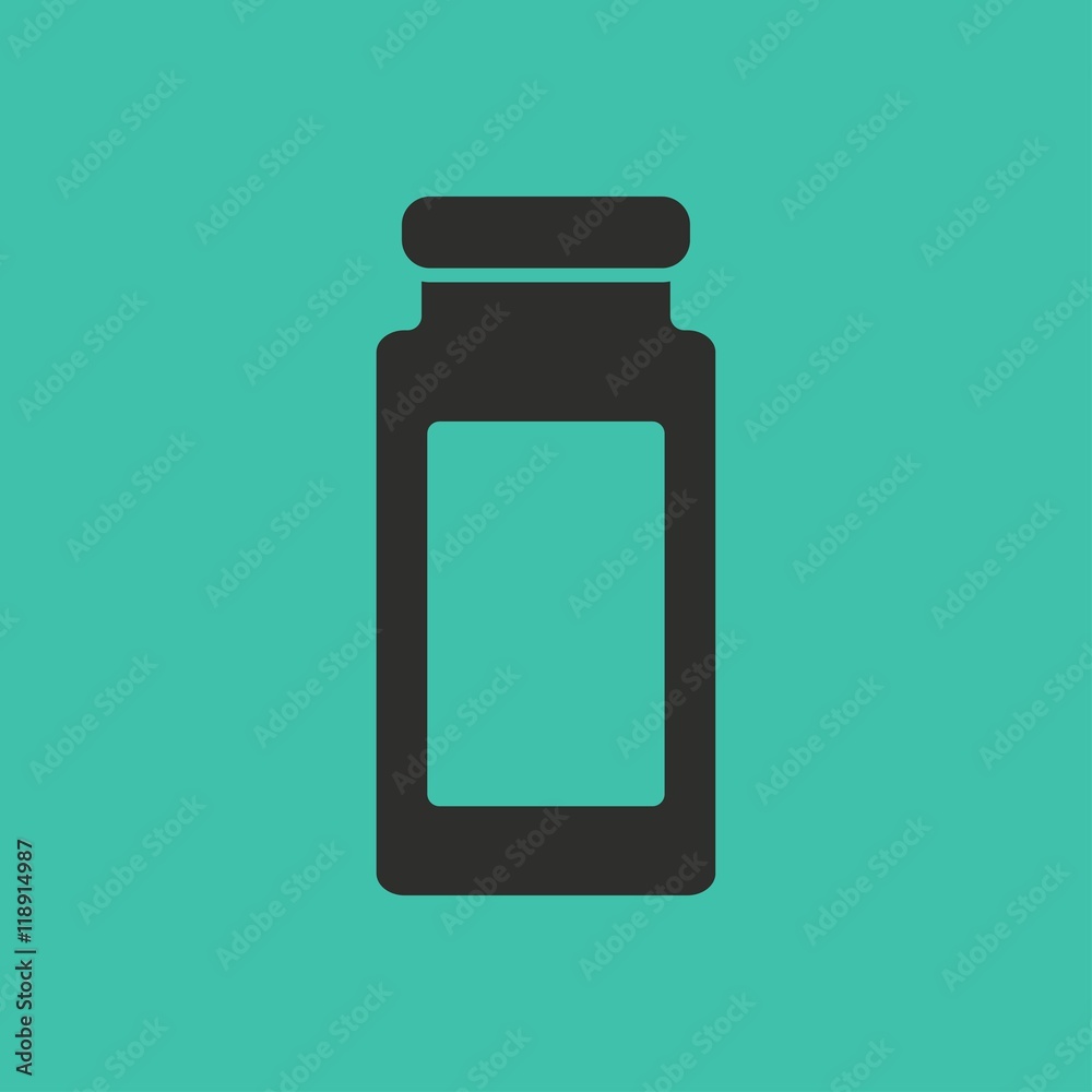 Medicine bottle vector icon.