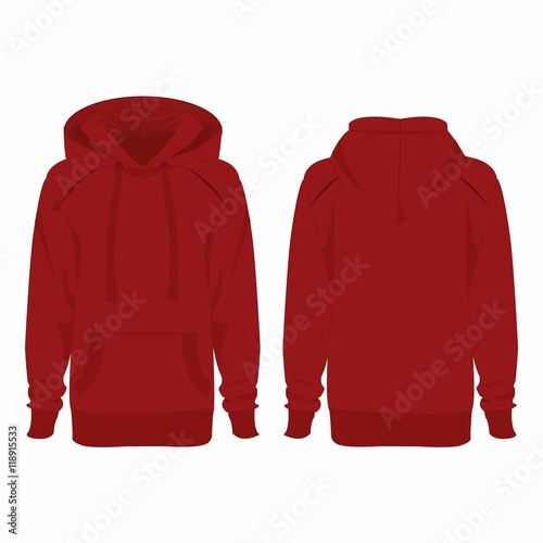 Dark red hoodie isolated vector