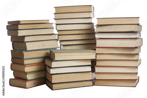 Stack of books isolated on white background. Education concept. Back to school.