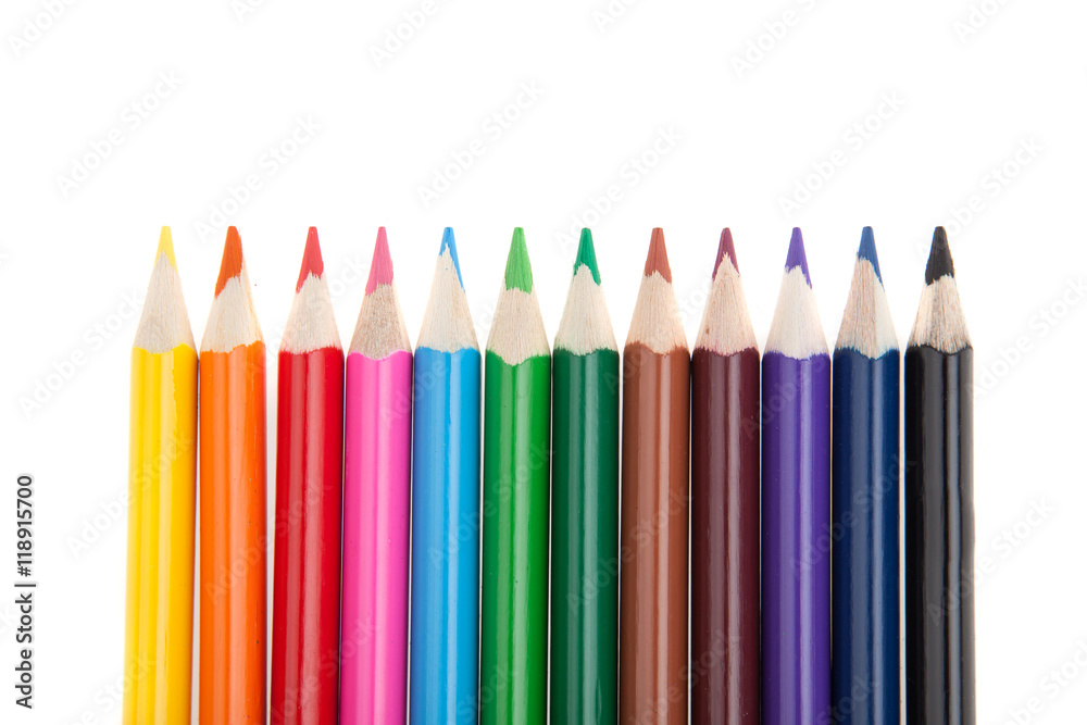 Colored pencils, isolated on white