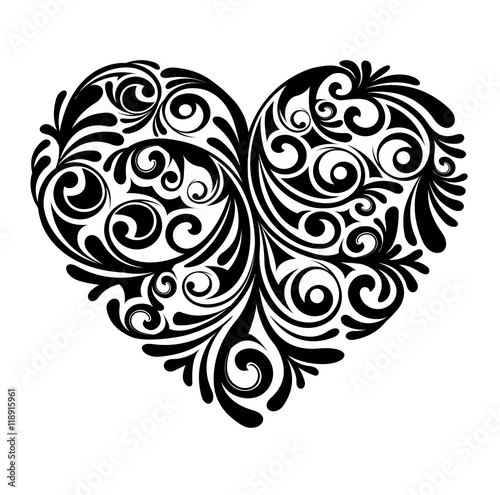 Эскиз татуировки сердце орнамент узор полинезия