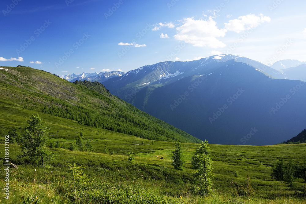 Alpine landscape in Altai Mountains, Russian Federation, Asia