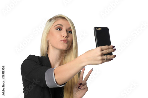 Young Businesswoman Taking Selfie