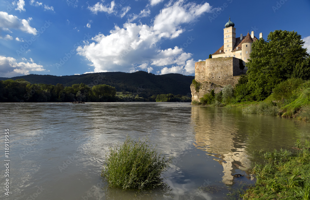 Schonbuehel castle, Danube river, Austria.