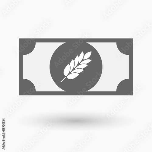 Isolated  bank note icon with  a wheat plant icon