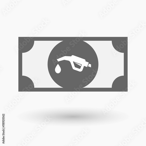 Isolated  bank note icon with  a gas hose icon