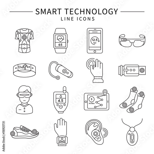Smart Technology Monochrome  Linear Icons
