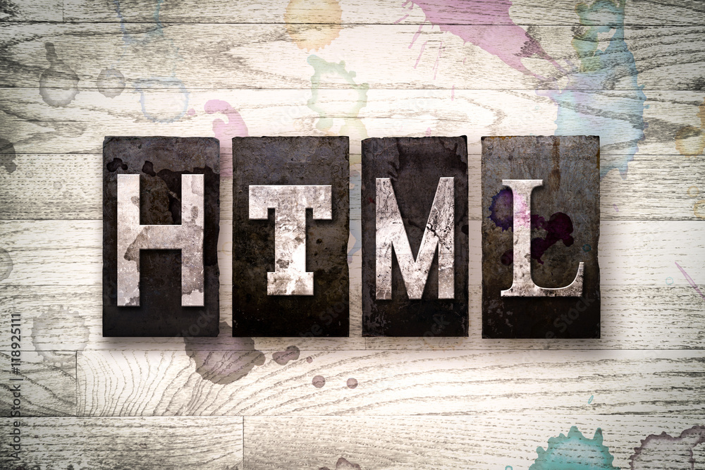 HTML Concept Metal Letterpress Type