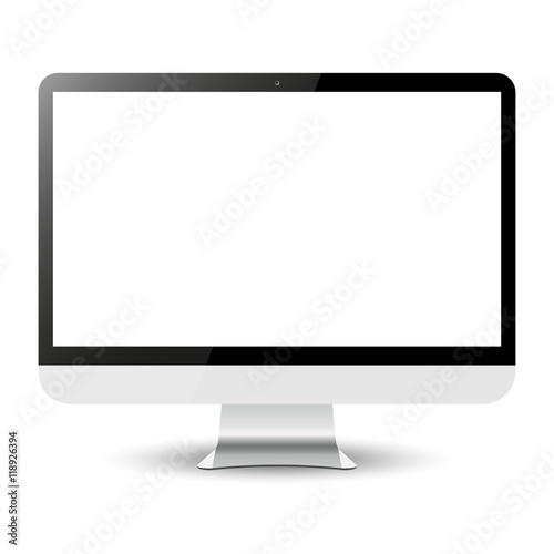 Computer display isolated on white. Vector eps10