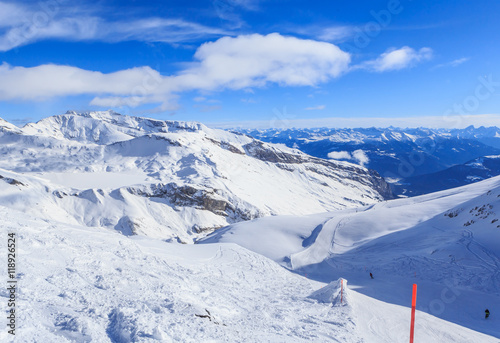 Mountains with snow in winter.  Ski Resort Laax. Switzerland © Nikolai Korzhov
