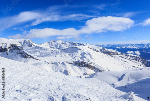 Mountains with snow in winter.  Ski Resort Laax. Switzerland © Nikolai Korzhov