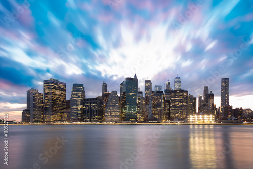 Sunset Skyline of Manhattan in New York City