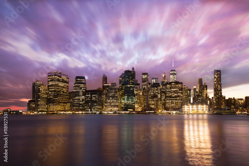 Sunset Skyline of Manhattan in New York City