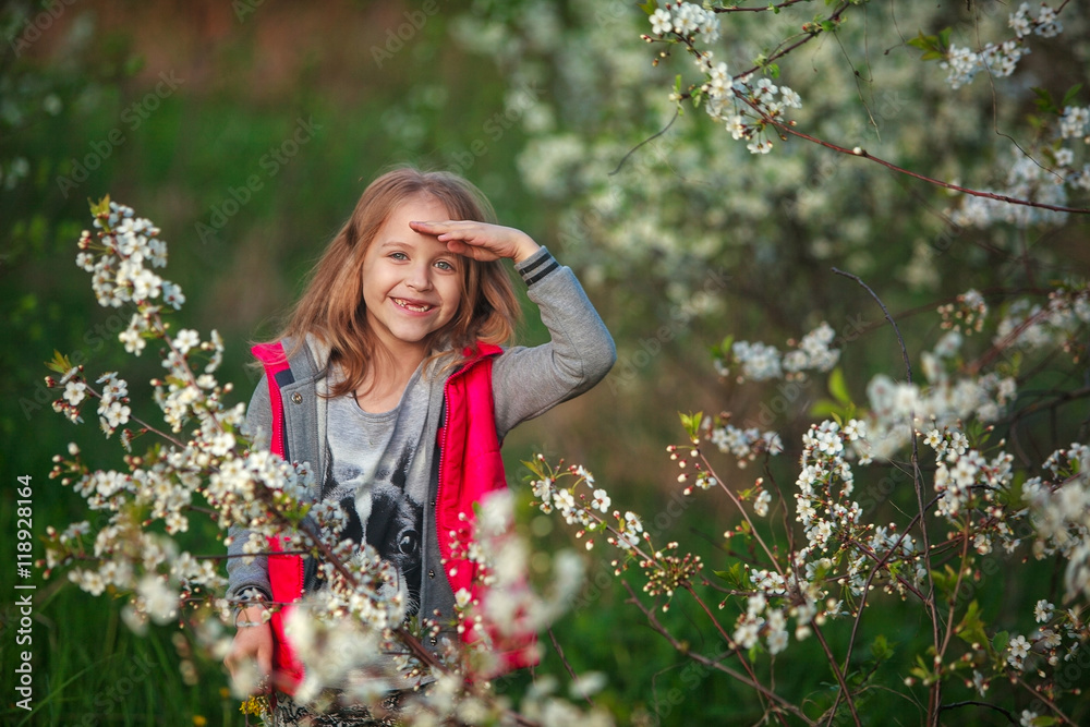 Girl smiles and happy