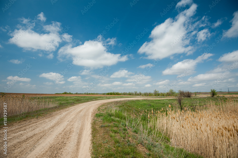Empty rural road on sunny april day. Empty rural road on sunny april day.